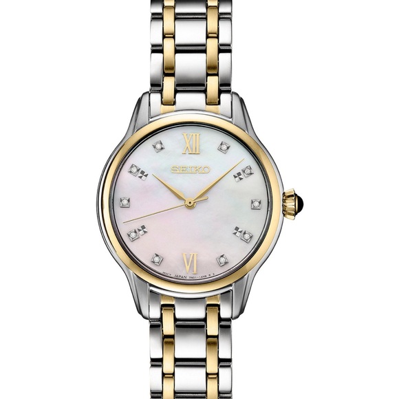 Women's Diamond (1/10 ct. t.w.) Two Tone Bracelet Watch 29.5mm - Picture 3 of 4